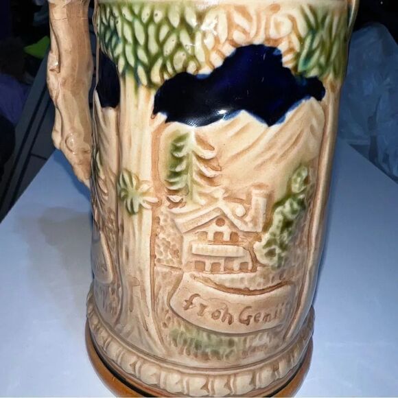 Trimont‎ Ware Vintage Beer Stein Mug Made in Japan German Writing Guitar - Picture 4 of 7